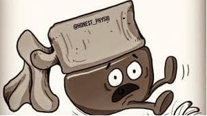 Cartoon surprised teabag with arms and legs